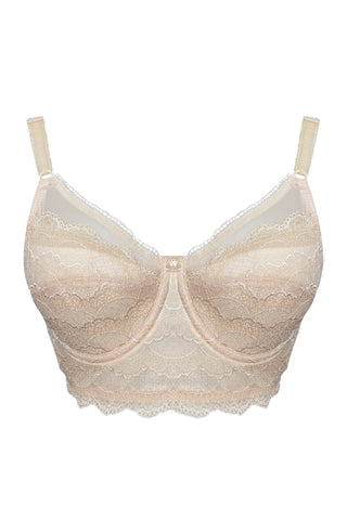 Full Cut (Angel Touch) Slim Bra (Lace + ION) - Beige